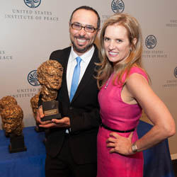 Filmmaker Yoav Potash with Kerry Kennedy, human rights leader and daughter of Robert F. Kennedy=